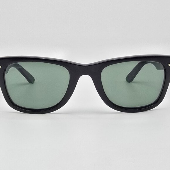 Ray-Ban B&L RB2140 901 Wayfarer Black Frame G15 Green Glass Lens Sunglasses 50mm - Picture 2 of 14